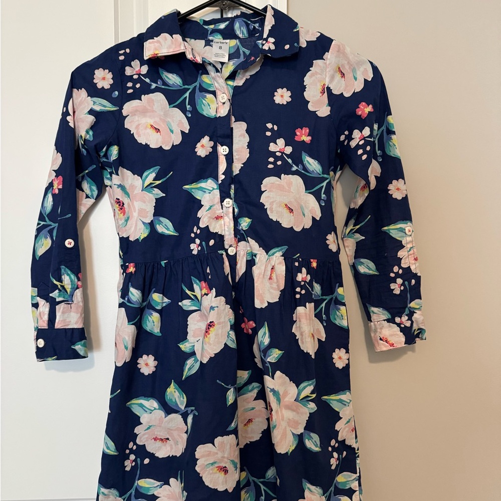 Carter's Navy Floral Button-Up Dress